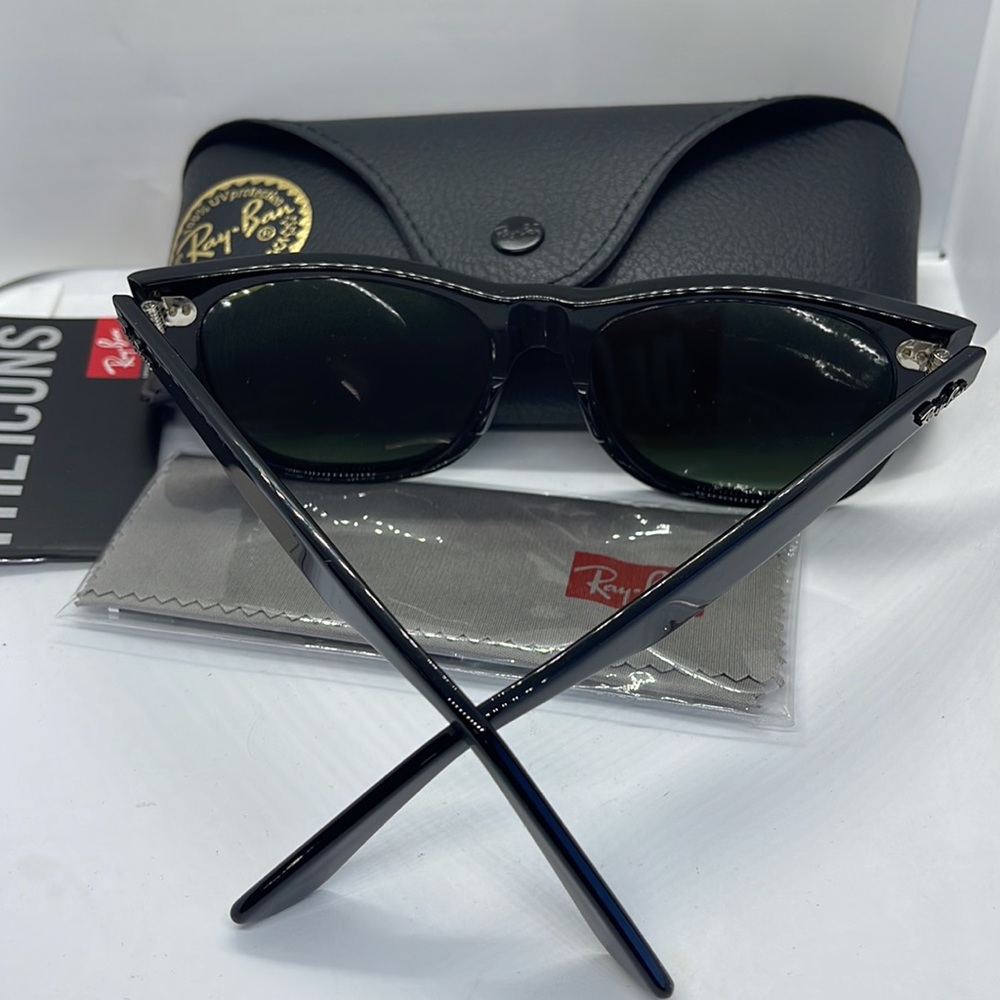 BNWT Rayban Wayfarer Unisex 2140 Black with G15 lenses - Picture 8 of 8